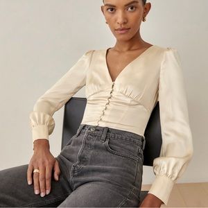 Reformation Cadence Silk Top